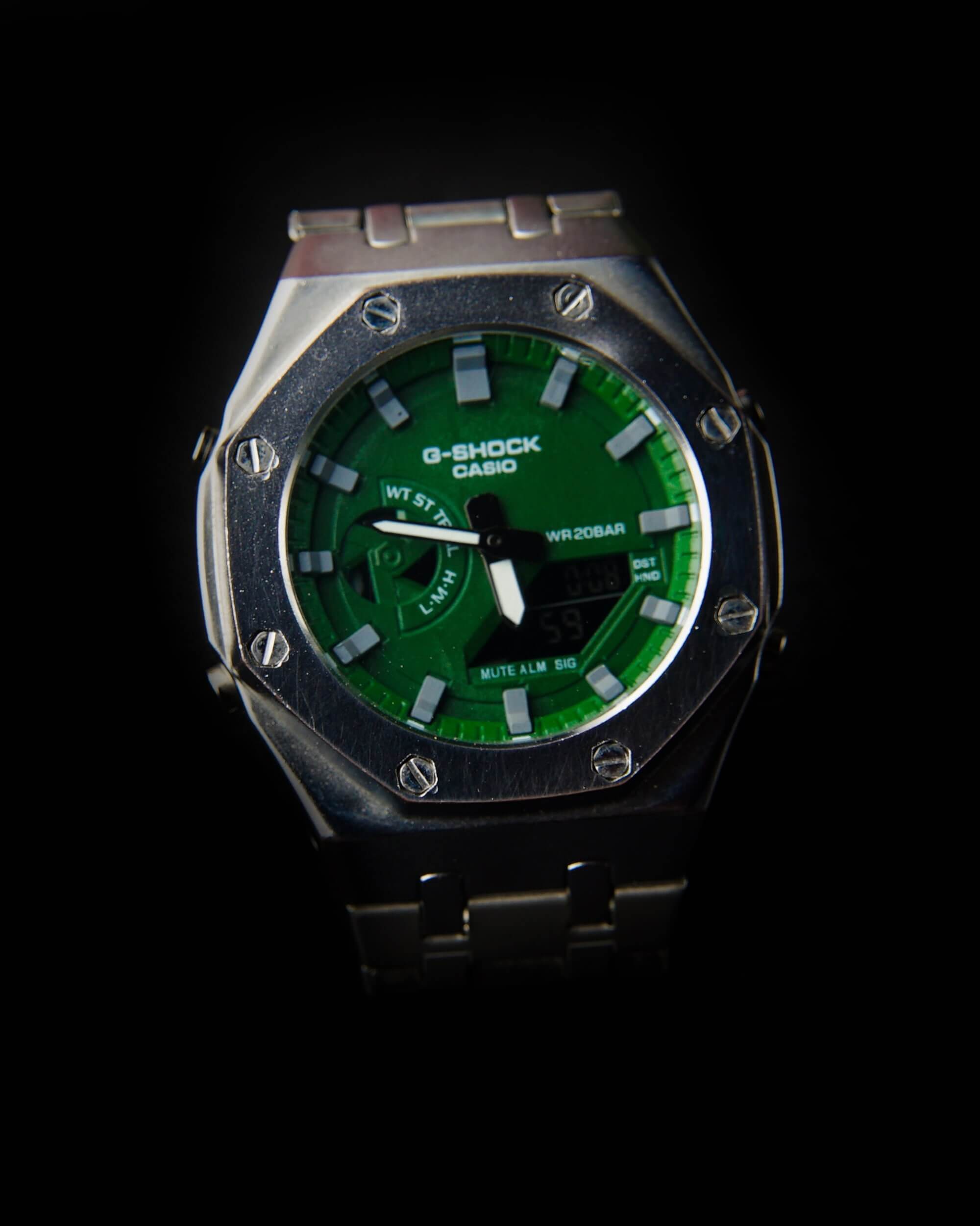 G-SHK Green Dial and Silver chain