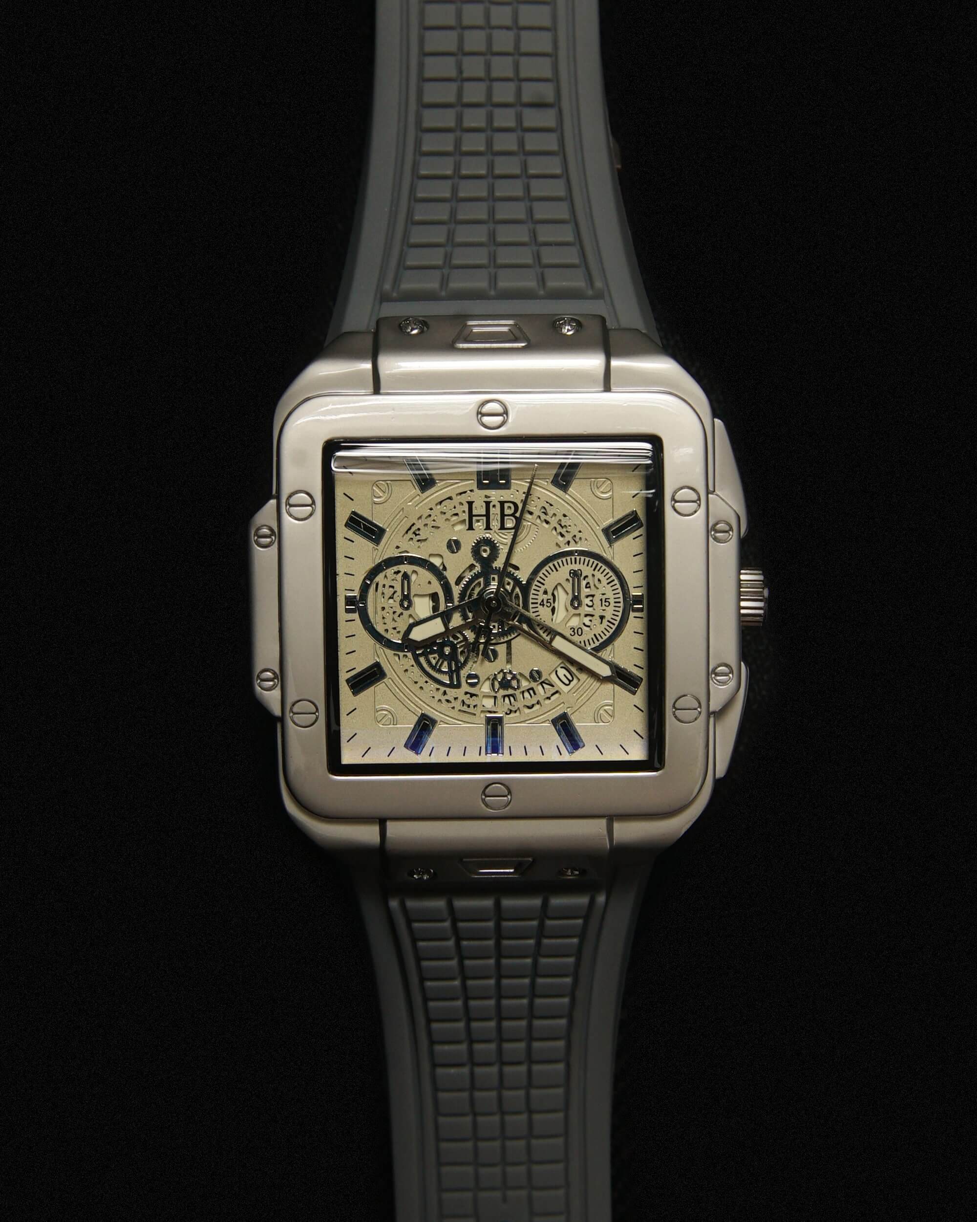 HB GREY STRAP WATCHES