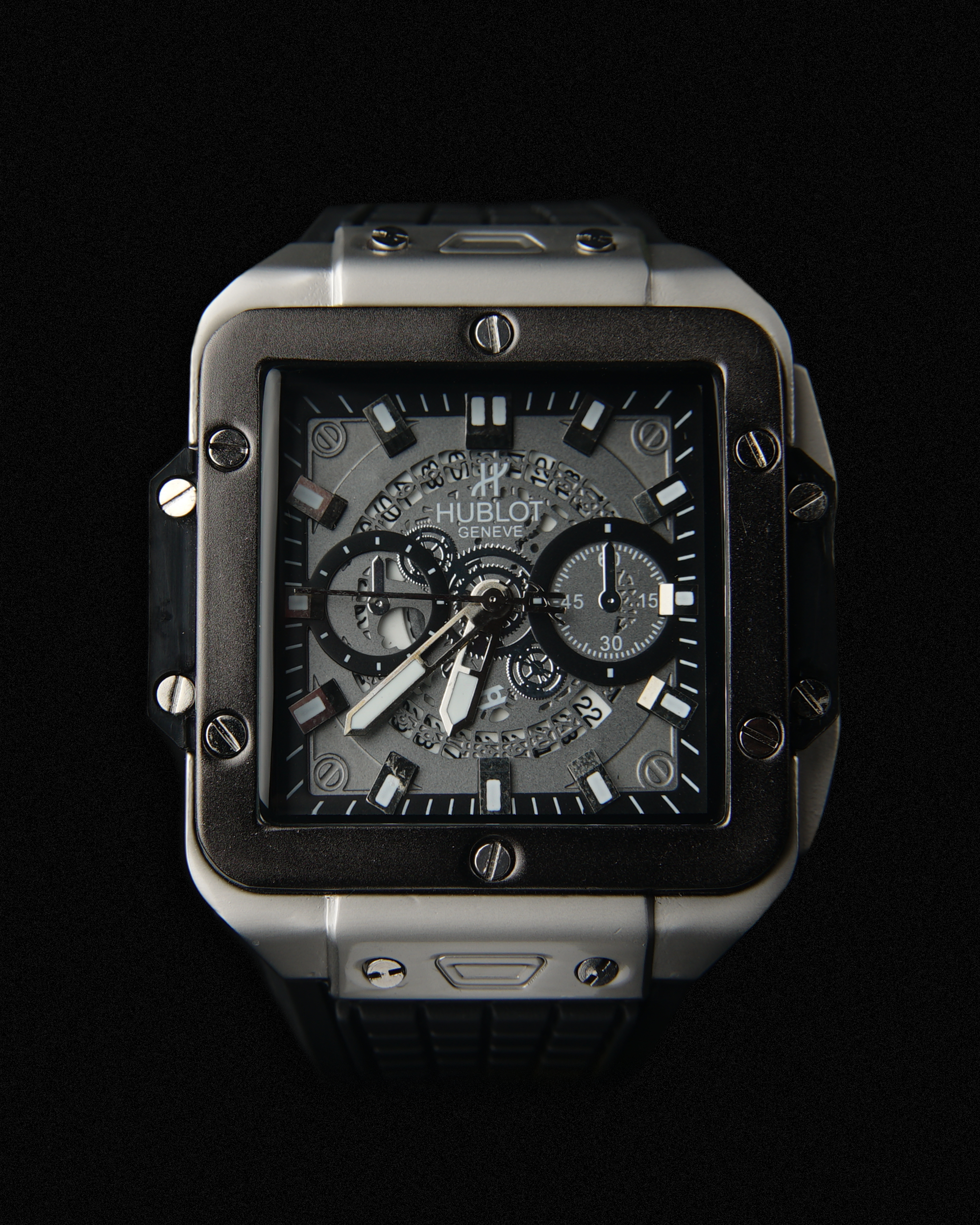 HB BLACK AND GREY STRAP WATCHES