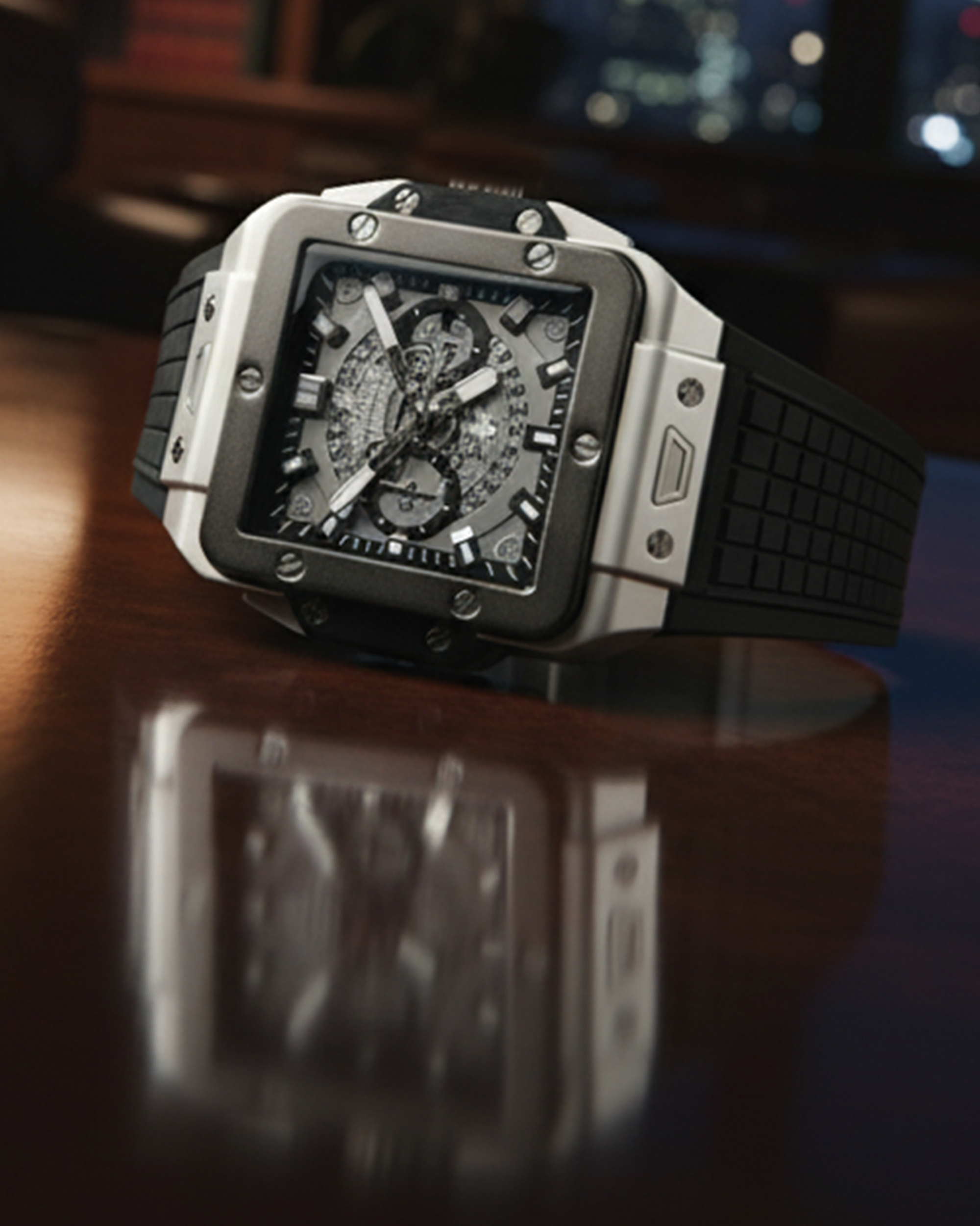 HB BLACK AND GREY STRAP WATCHES