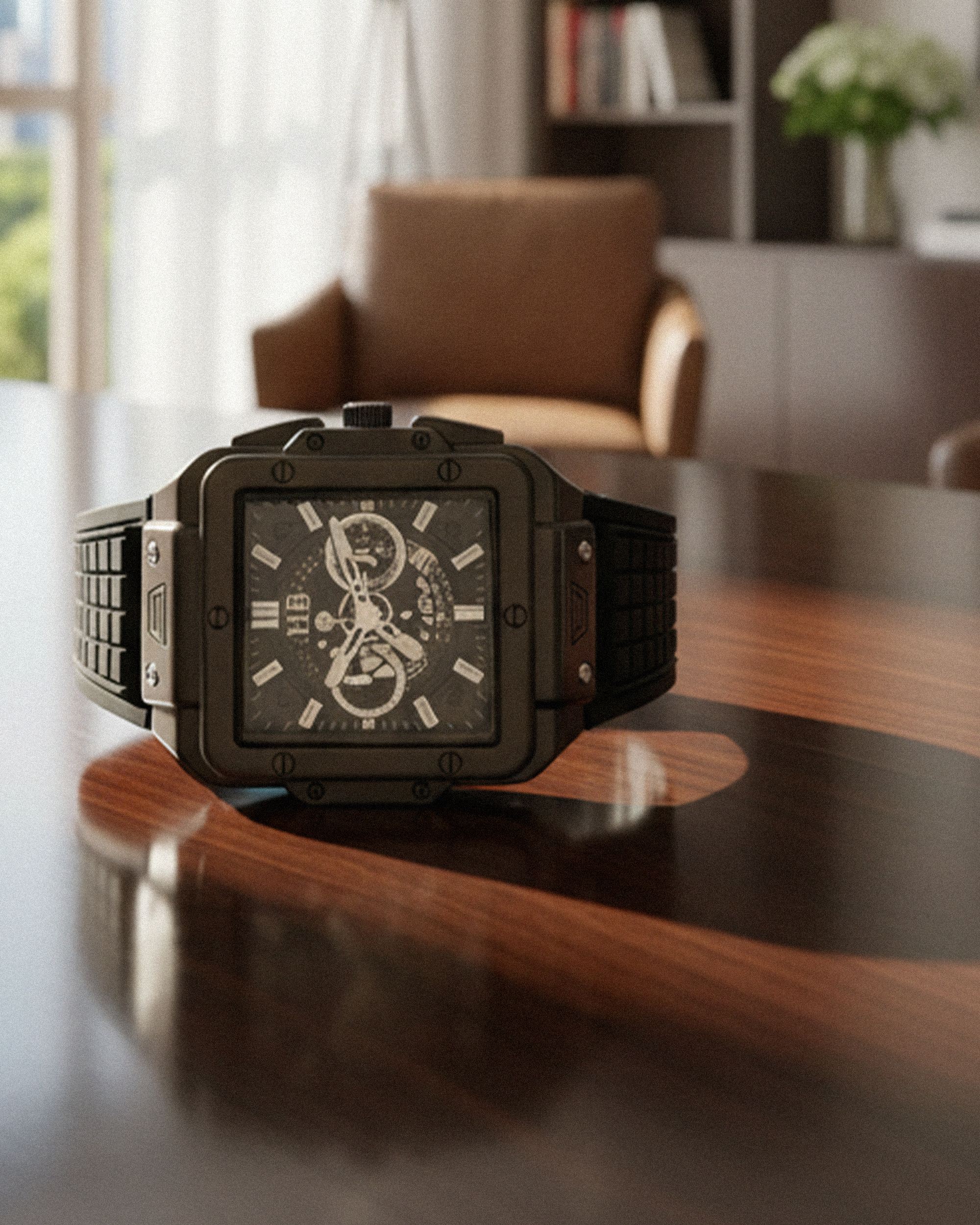 HB BLACK STRAP WATCHES