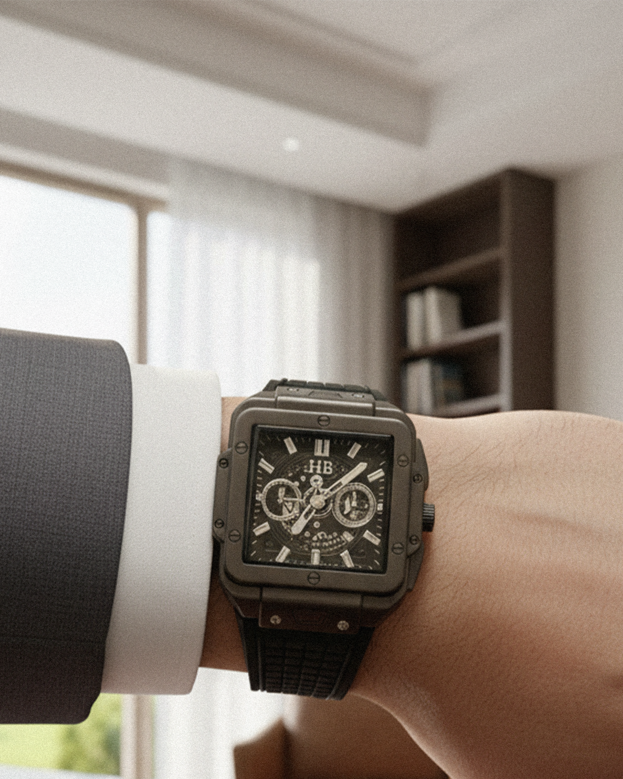 HB BLACK STRAP WATCHES